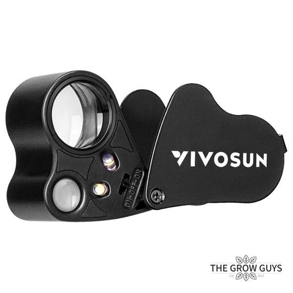 Jewelers loupe magnifier by Vivosun - Dual lens LED pocket loupe
