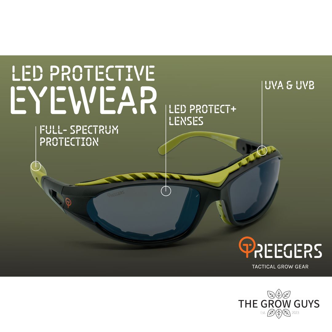 LED Protective Eyewear by Treegers - Grow Room Glasses for Full-Spectrum LED Lights