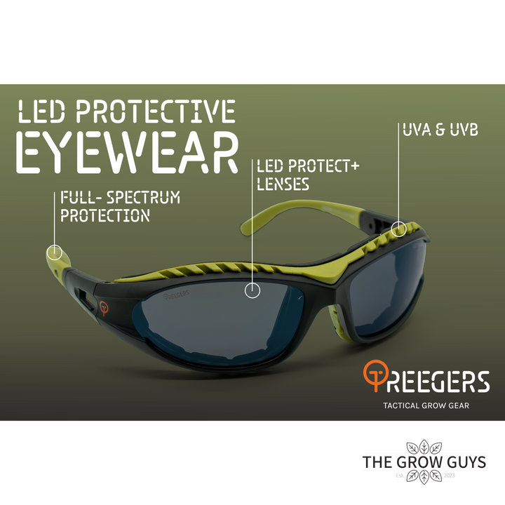 LED Protective Eyewear by Treegers - Grow Room Glasses for Full-Spectrum LED Lights