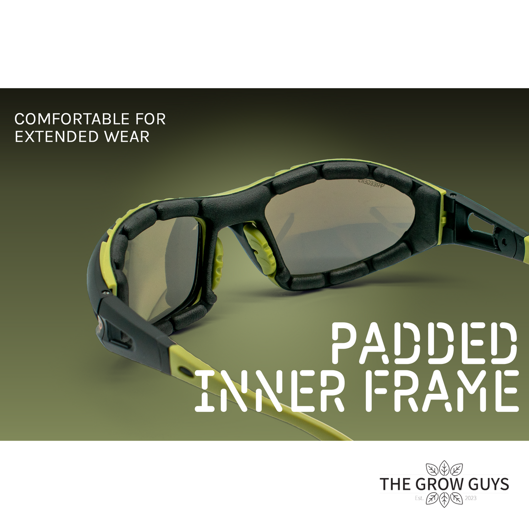 LED Protective Eyewear by Treegers - Grow Room Glasses for Full-Spectrum LED Lights