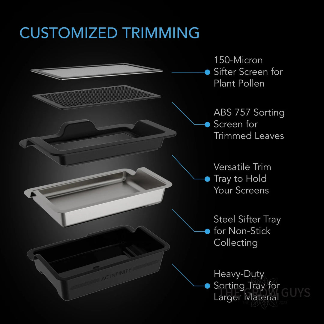 Large Trim Tray System by AC Infinity — Three-Tier Harvest Workstation