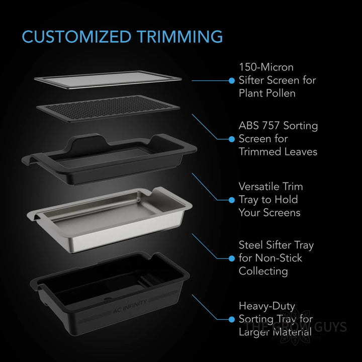Large Trim Tray System by AC Infinity — Three-Tier Harvest Workstation