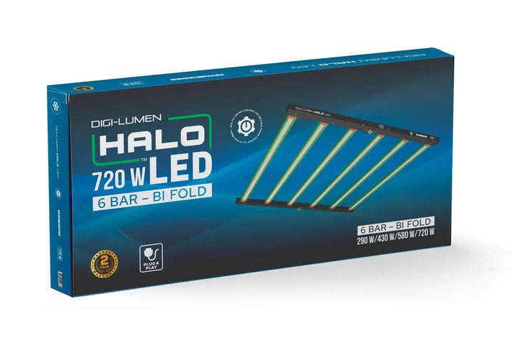 Halo 720 W LED by Digi‑Lumen – 6‑Bar Bi‑Fold Grow Light