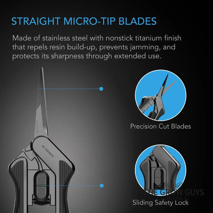 Pruning Shear with Cleaning Kit by AC Infinity — 6.6" Straight Blade