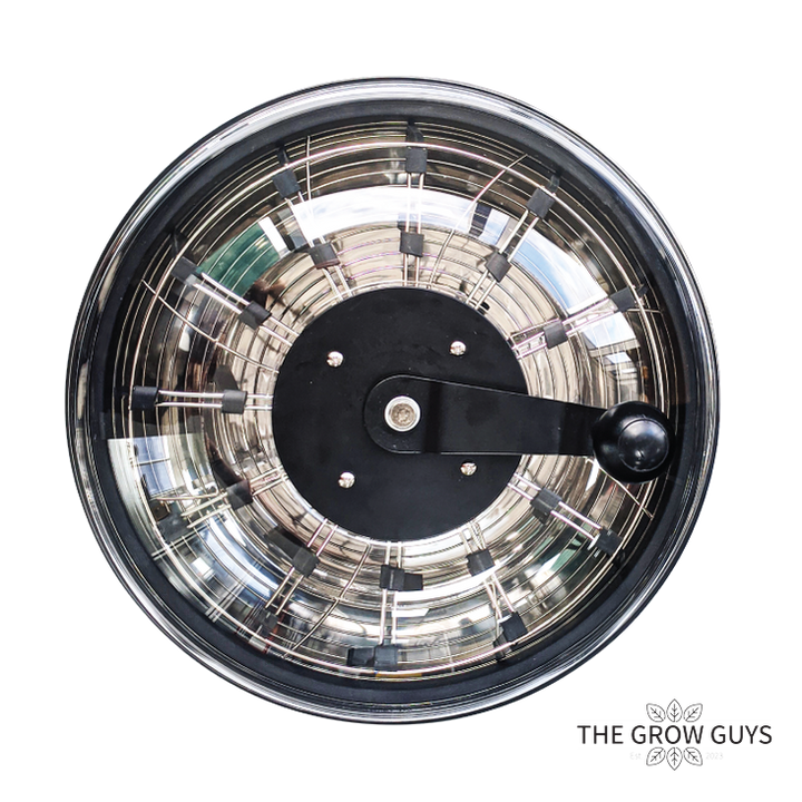 Seahawk Bowl Trimmer 19" — Hand-Crank Stainless Steel Bud Trimmer with Clear Lid