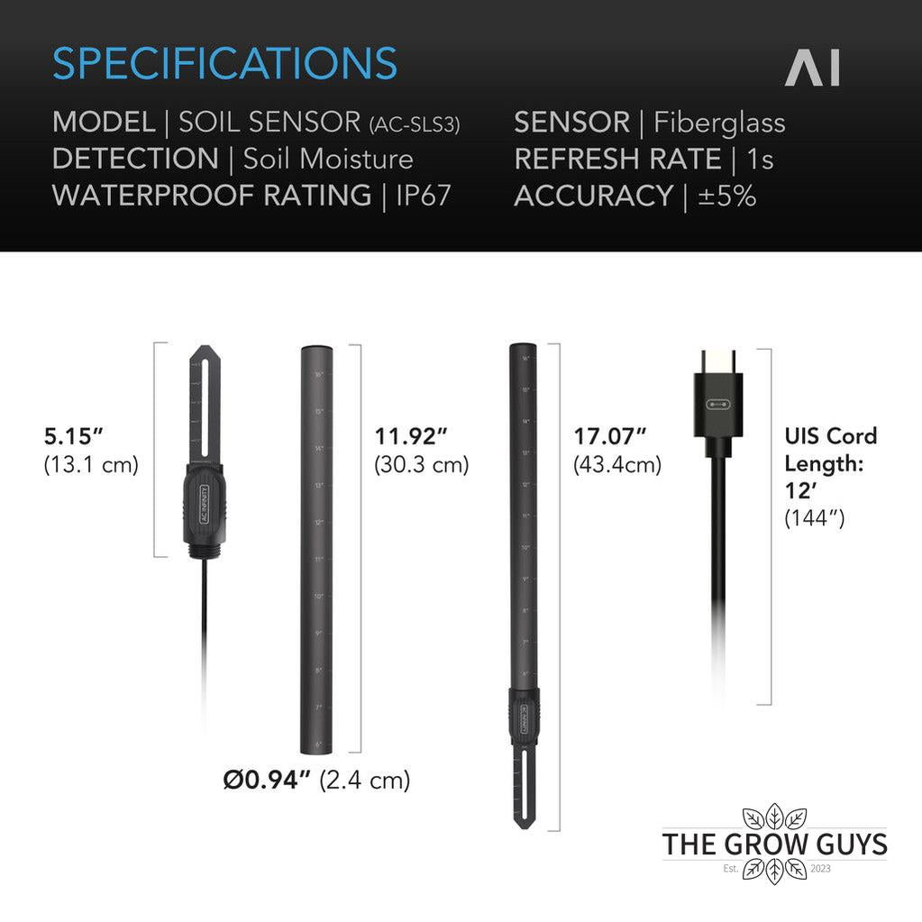 Soil Sensor for Controller AI+ by AC Infinity – Moisture Monitor Plug-In