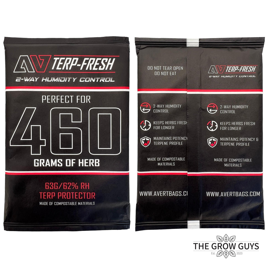 Terp Fresh 460g by Avert — Compostable 2-Way 62% RH Humidity Pack for Bulk Bins & Pound Storage