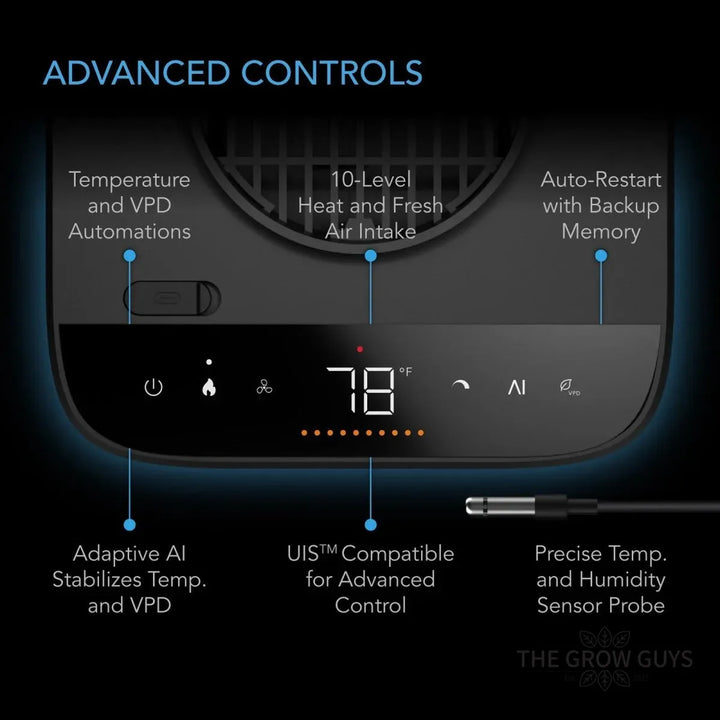 Thermoforge T7 Plant Heater by AC Infinity - AI-powered VPD temperature control system