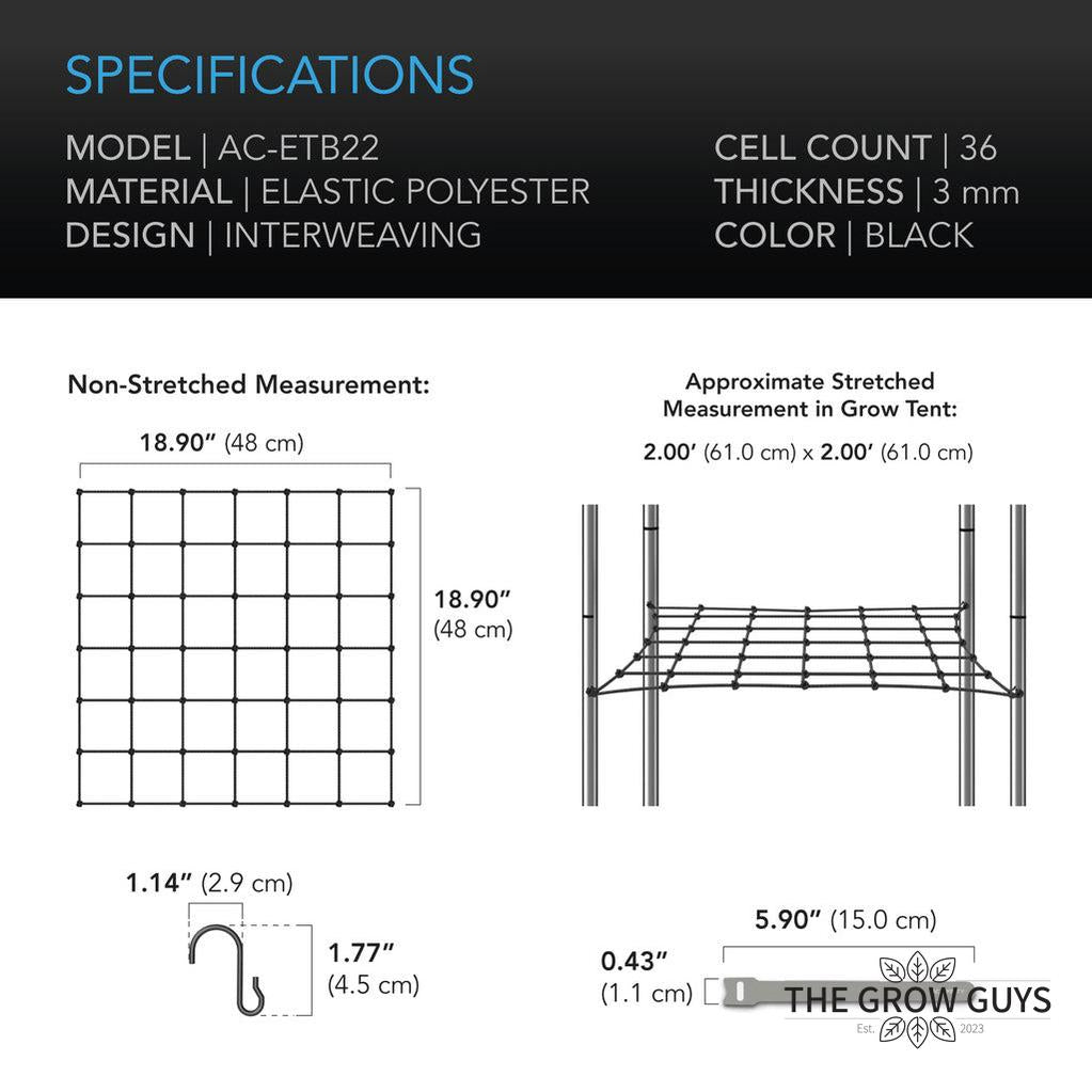 Trellis Netting by AC Infinity — Elastic Scrog Net for Grow Tents (2x2 to 5x5)