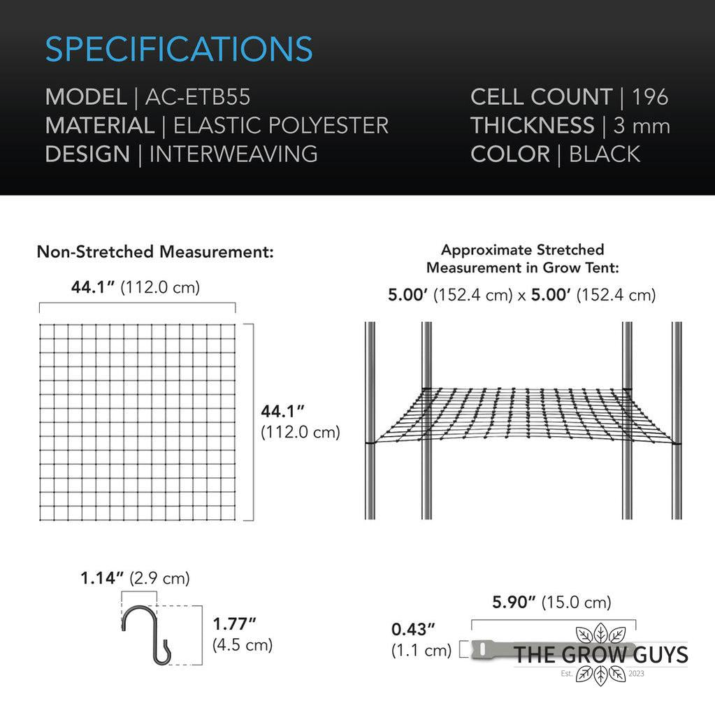 Trellis Netting by AC Infinity — Elastic Scrog Net for Grow Tents (2x2 to 5x5)