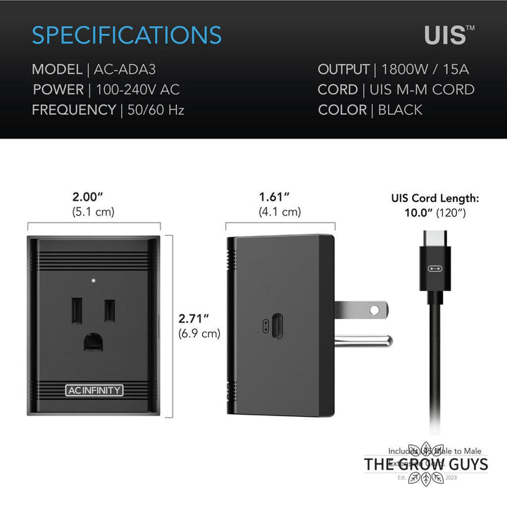 UIS Control Plug by AC Infinity - Smart Outlet Adapter