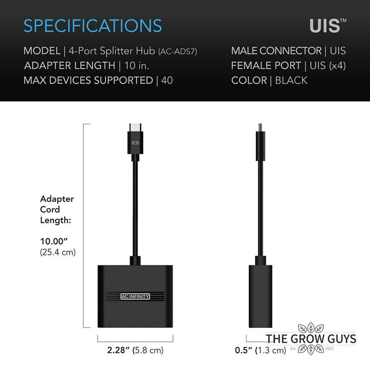 UIS Splitter Hub 4-Port by AC Infinity — Run Four Devices From One Controller Port