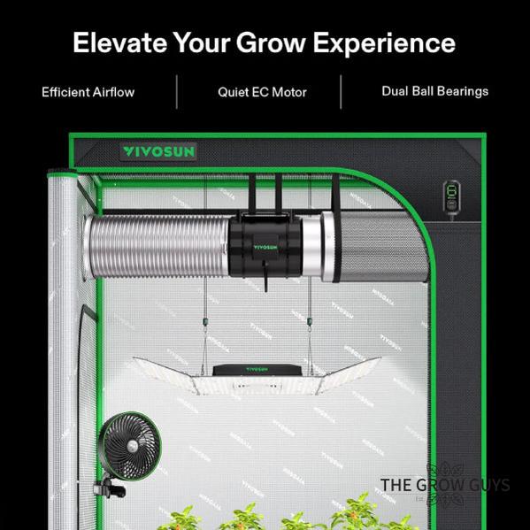VIVOSUN AeroZesh Grow Tent Ventilation Kit — Inline Fan, Carbon Filter & Smart Controller