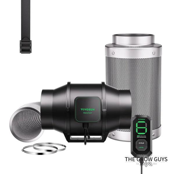 VIVOSUN AeroZesh Grow Tent Ventilation Kit — Inline Fan, Carbon Filter & Smart Controller
