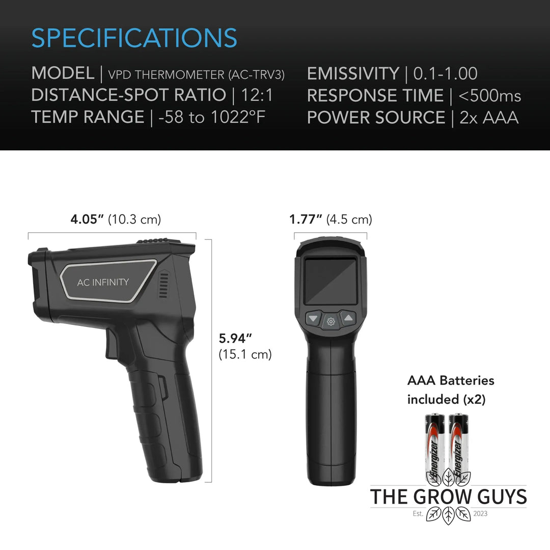 VPD Thermometer by AC Infinity — Infrared Laser Surface Temp & VPD Meter