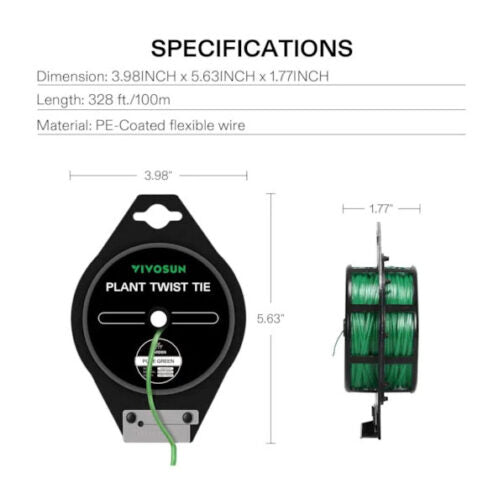 Twist Tie Roll by VIVOSUN - plant training and garden tie wire