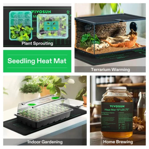 Seedling Heat Mat with Thermostat by VIVOSUN - propagation heating mat