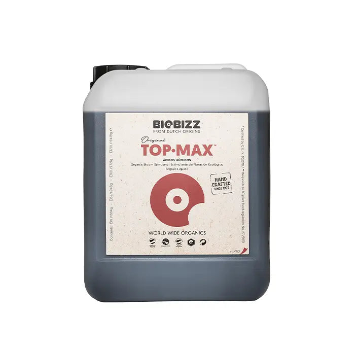 Top-Max by BioBizz — organic humic and fulvic acid flowering stimulator, 5L can