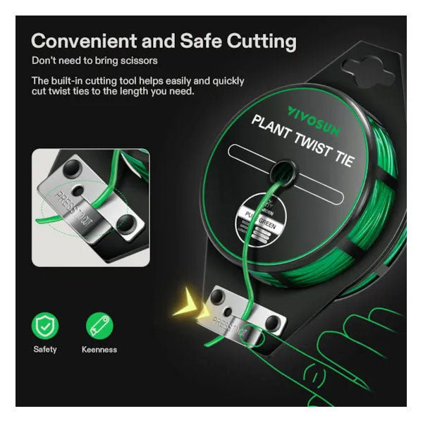 Twist Tie Roll by VIVOSUN - plant training and garden tie wire