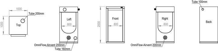 1 x 1 x 2m Grow Tent — Ambient Q100 by HOMEbox