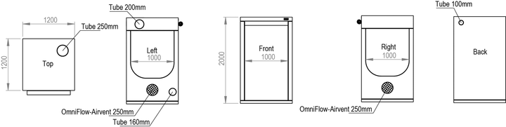1.2 x 1.2 x 2m Grow Tent — Ambient Q120 by HOMEbox