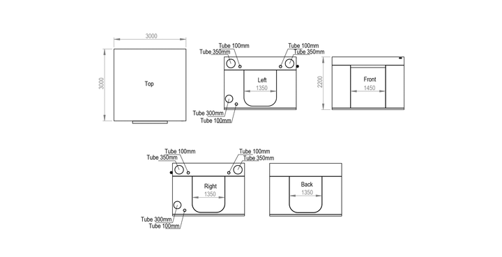 3 x 3 x 2.2m Grow Tent — Ambient Q300+ by HOMEbox