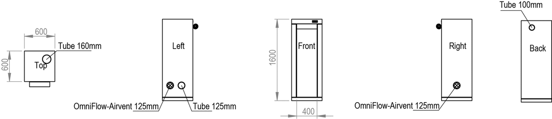 0.6 x 0.6 x 1.6m Grow Tent — Ambient Q60+ by HOMEbox