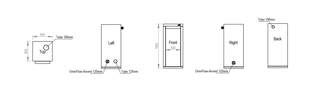 0.8 x 0.8 x 1.8m Grow Tent — Ambient Q80+ by HOMEbox