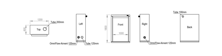 1.2 x 0.6 x 1.8m Grow Tent — Ambient R120S by HOMEbox