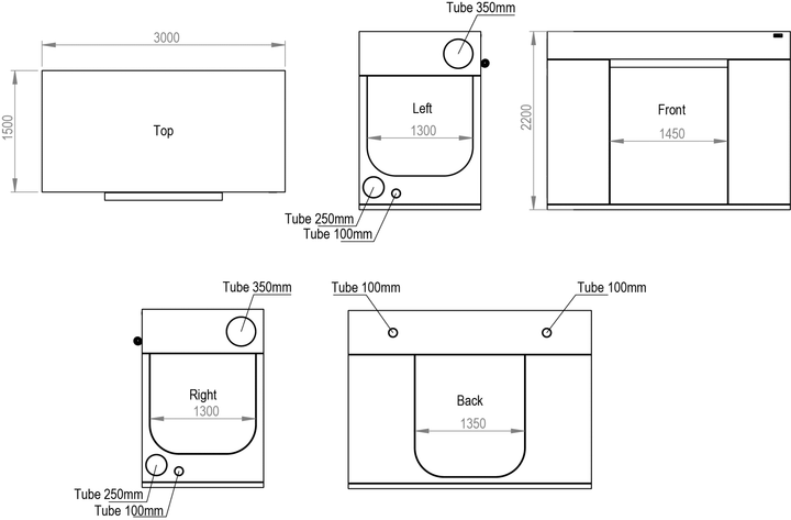 3 x 1.5 x 2.2m Grow Tent — Ambient R300+ by HOMEbox