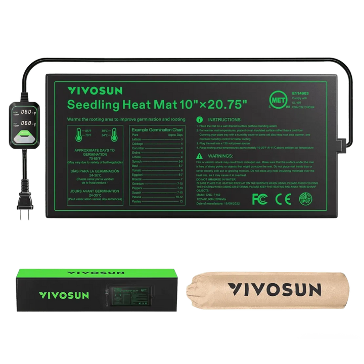 Seedling Heat Mat with Thermostat by VIVOSUN - propagation heating mat