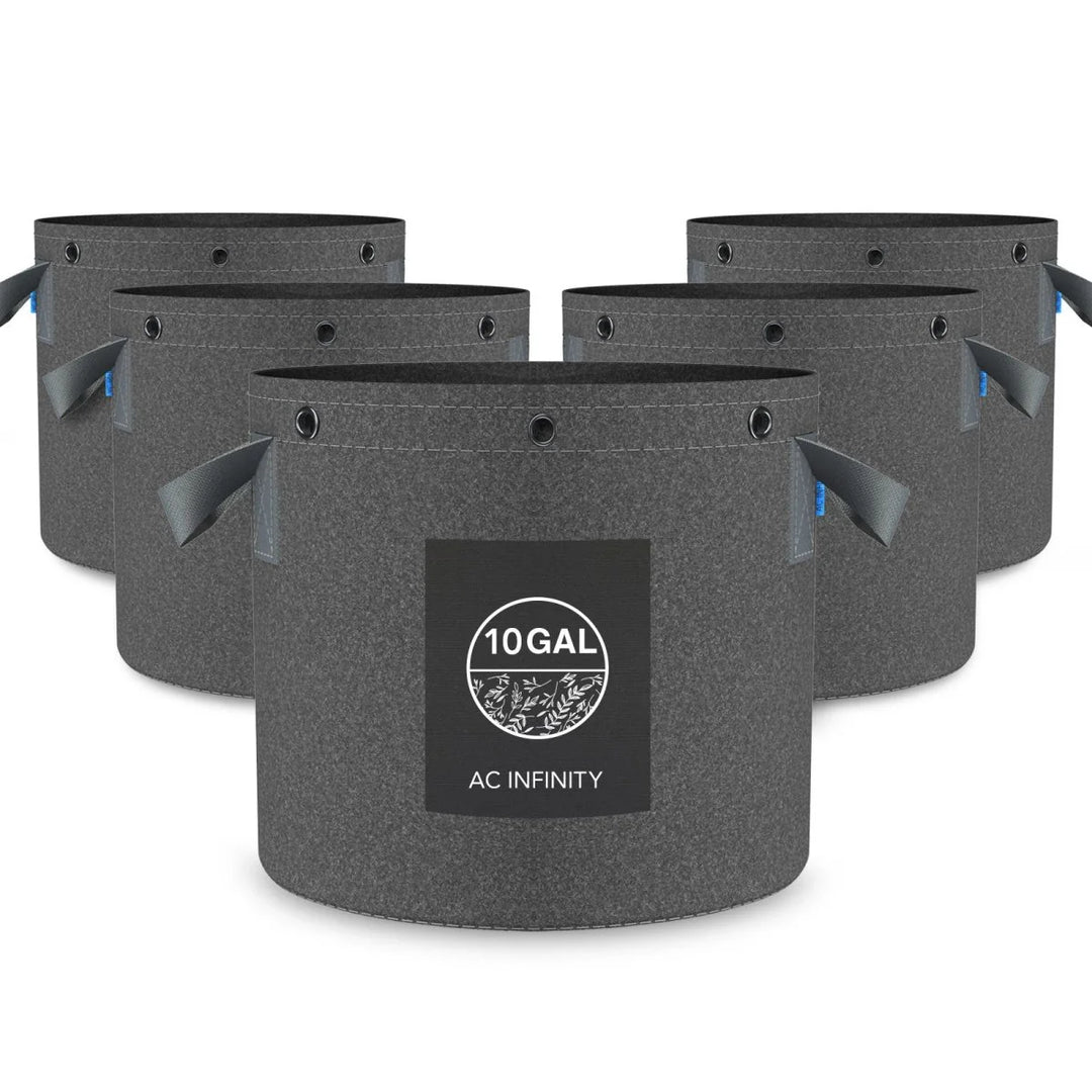Heavy Duty Fabric Pots by AC Infinity — 500G 5-Pack with Steel LST Rings
