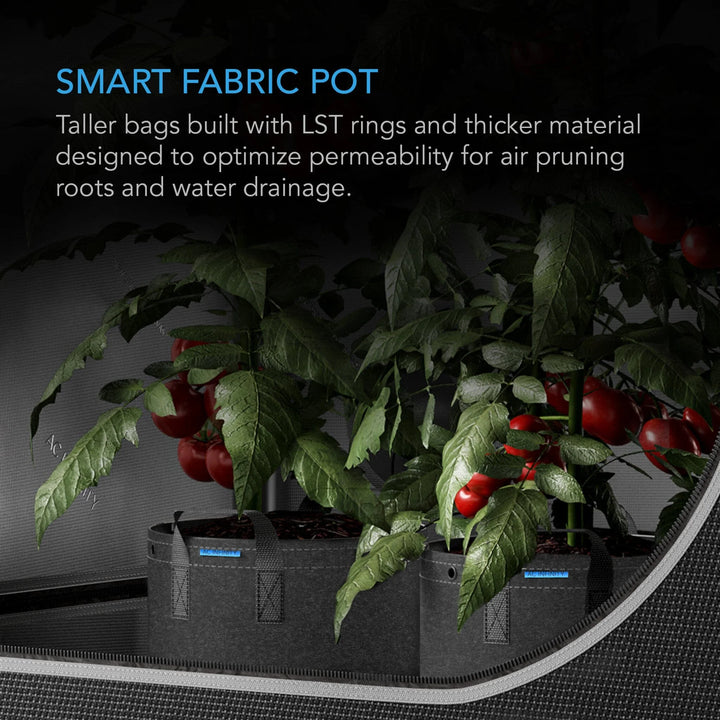 Heavy Duty Fabric Pots by AC Infinity — 500G 5-Pack with Steel LST Rings