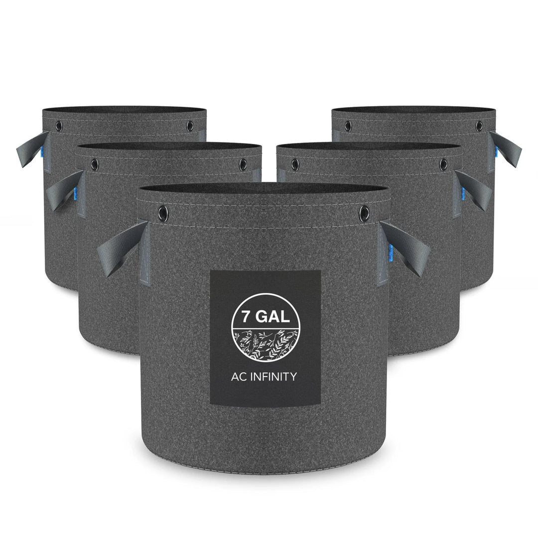 Heavy Duty Fabric Pots by AC Infinity — 500G 5-Pack with Steel LST Rings