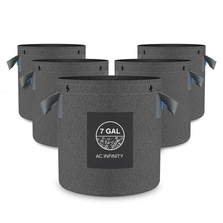 Heavy Duty Fabric Pots by AC Infinity — 500G 5-Pack with Steel LST Rings