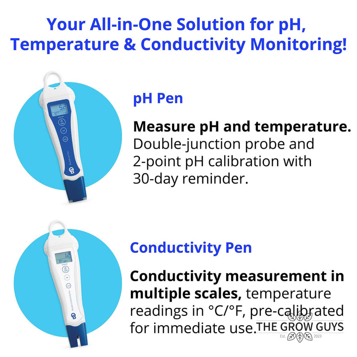 pH & Conductivity Starter Pack by Bluelab — Complete pH, EC & Temperature Testing Kit