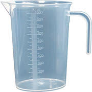1L clear plastic measuring jug with handle and pour spout, The Grow Guys