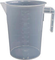 5L clear plastic measuring jug with handle and pour spout, The Grow Guys