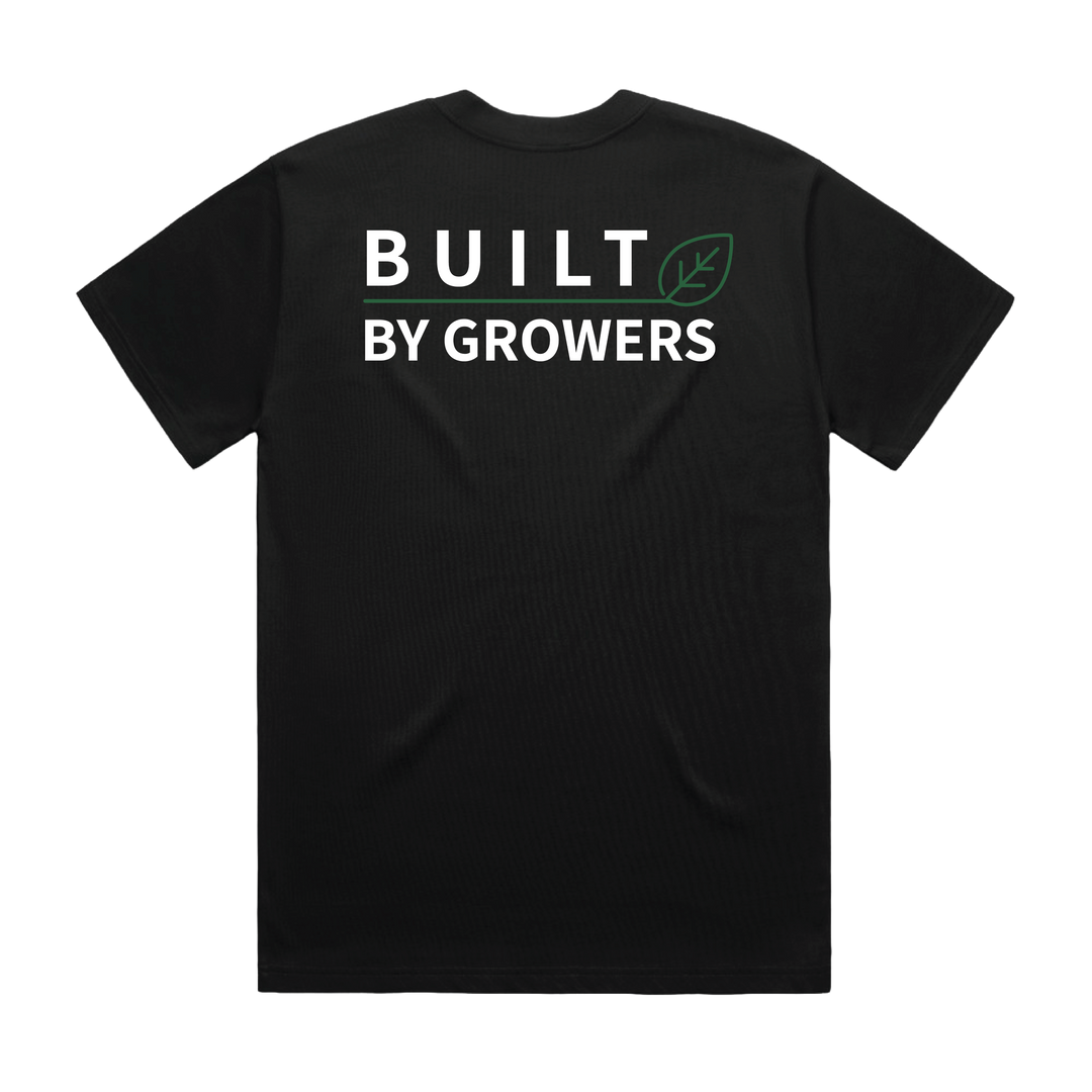 Built by Growers Heavy Tee by The Grow Guys — Premium 280 GSM Oversized Black Cotton T-Shirt