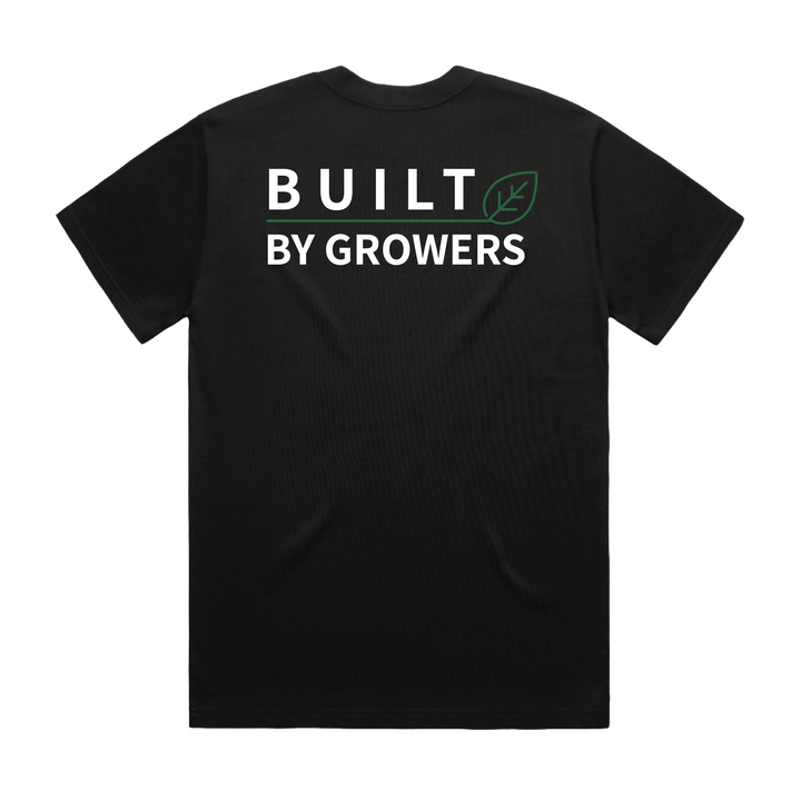 Built by Growers Heavy Tee by The Grow Guys — Premium 280 GSM Oversized Black Cotton T-Shirt