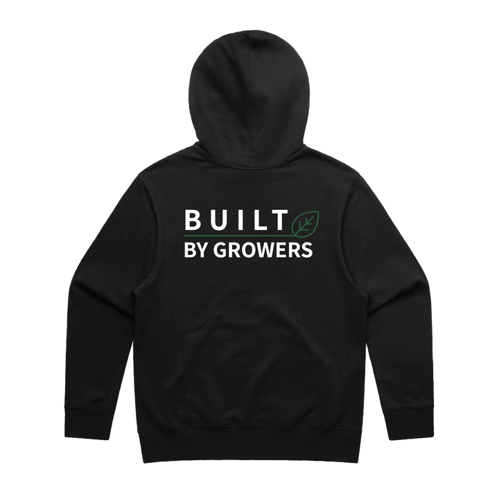Built by Growers Heavy Hood by The Grow Guys — Premium 400 GSM Oversized Black Pullover Hoodie