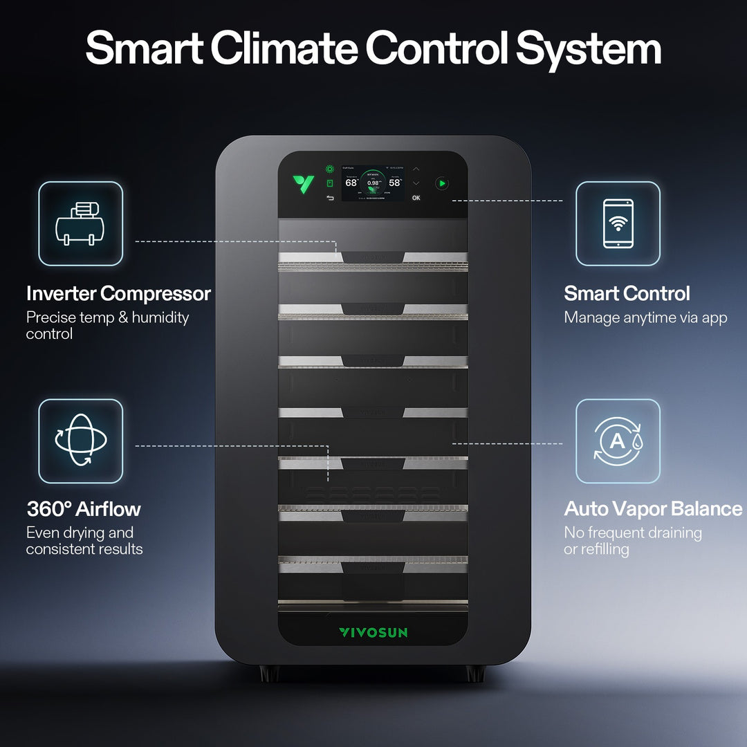 VCure smart climate control: inverter compressor, app control, 360 degree airflow and auto vapour balance