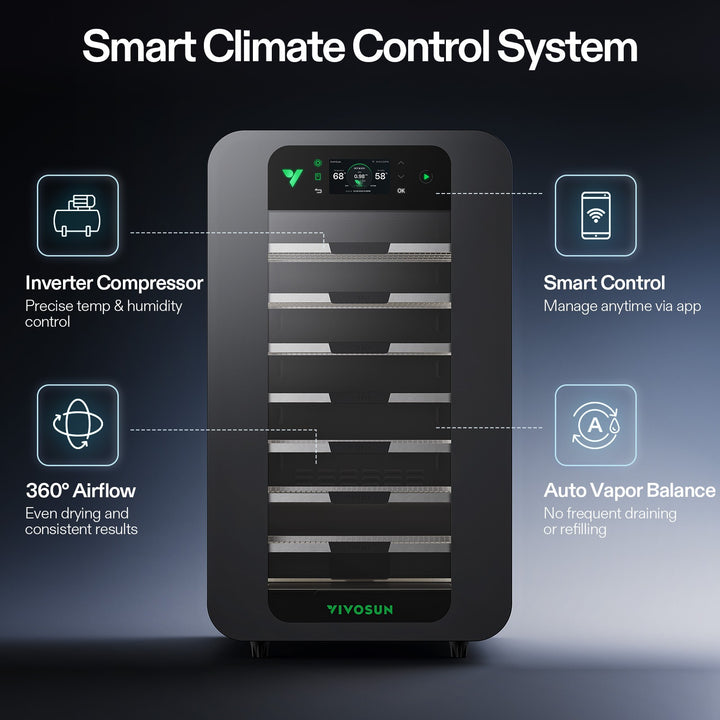 VCure smart climate control: inverter compressor, app control, 360 degree airflow and auto vapour balance
